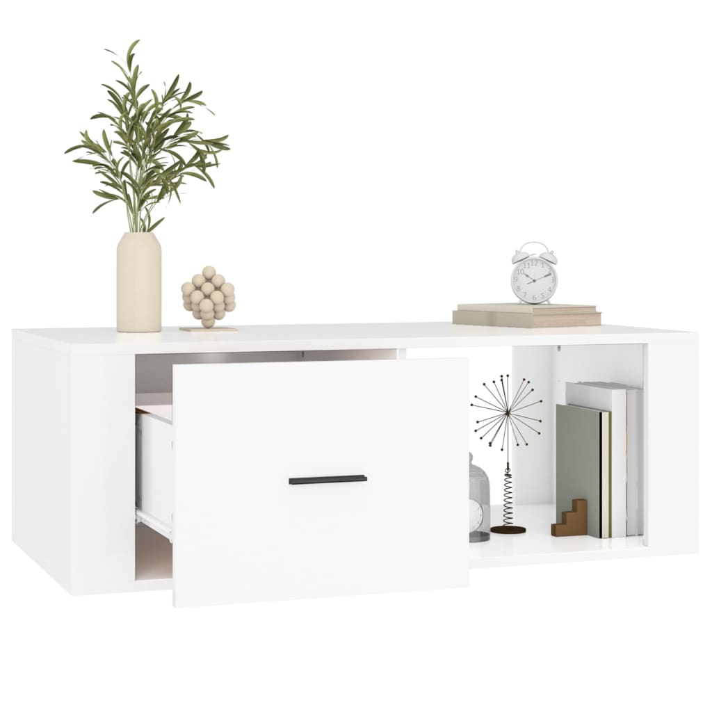 Salontafel 100x50,5x35 cm bewerkt hout wit is nu te koop bij PeponiXL, paradijselijk wonen!