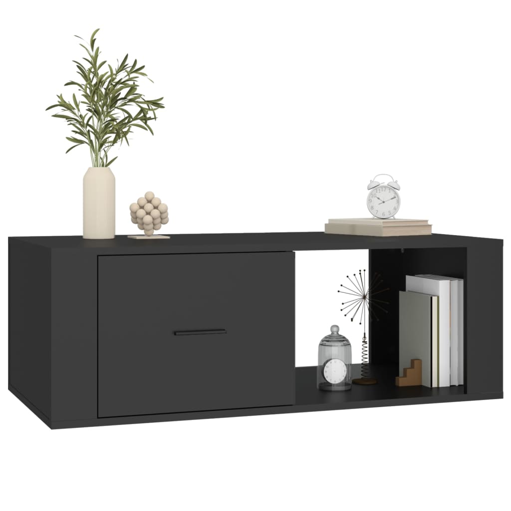 Salontafel 100x50,5x35 cm bewerkt hout zwart is nu te koop bij PeponiXL, paradijselijk wonen!