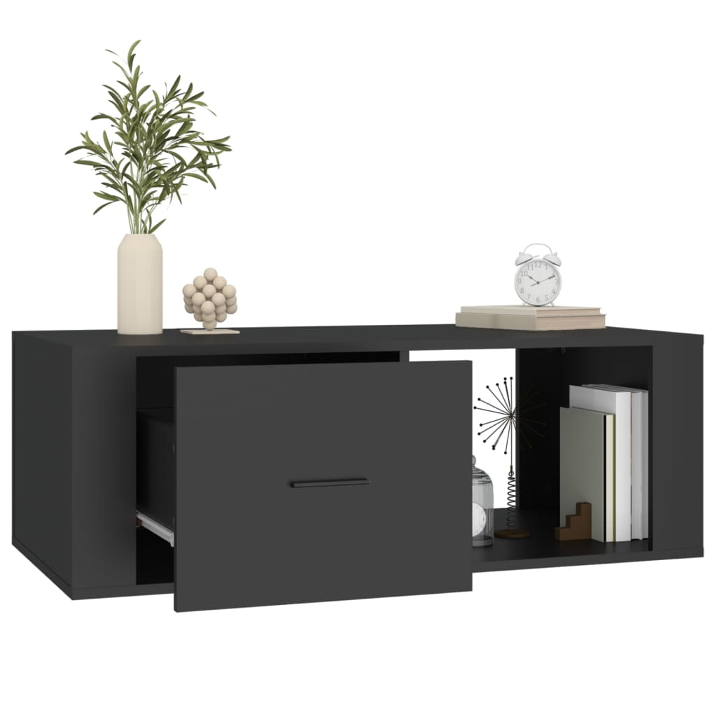 Salontafel 100x50,5x35 cm bewerkt hout zwart is nu te koop bij PeponiXL, paradijselijk wonen!