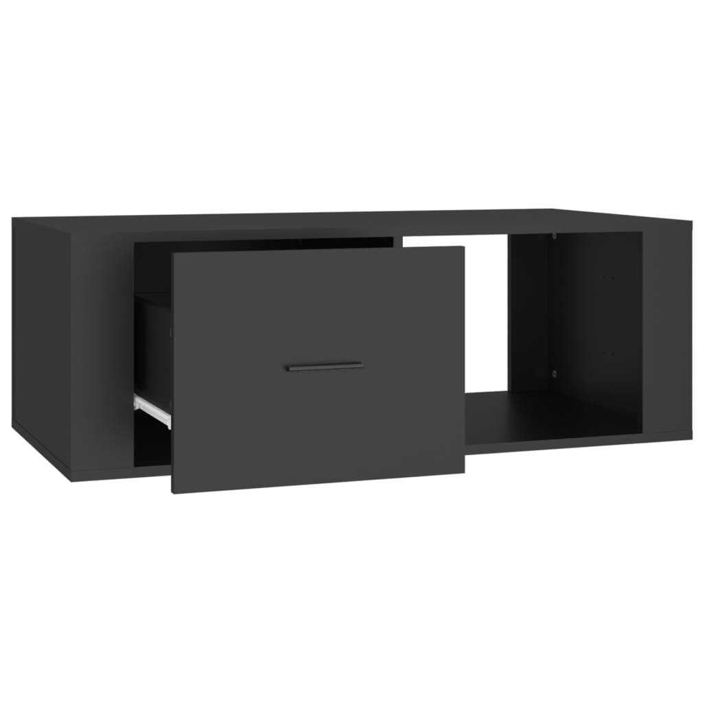 Salontafel 100x50,5x35 cm bewerkt hout zwart is nu te koop bij PeponiXL, paradijselijk wonen!