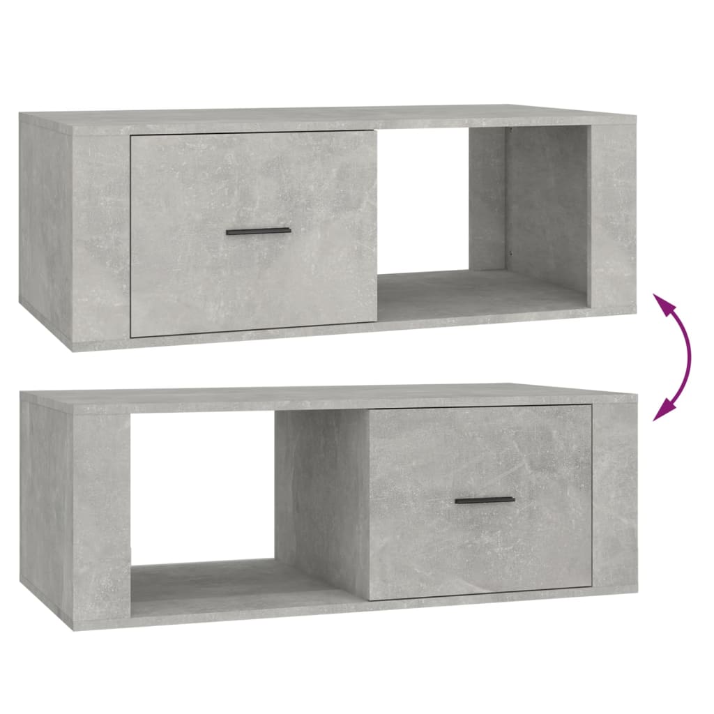 Salontafel 100x50,5x35 cm bewerkt hout betongrijs is nu te koop bij PeponiXL, paradijselijk wonen!