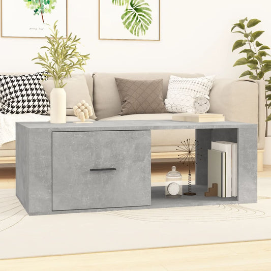 Salontafel 100x50,5x35 cm bewerkt hout betongrijs is nu te koop bij PeponiXL, paradijselijk wonen!