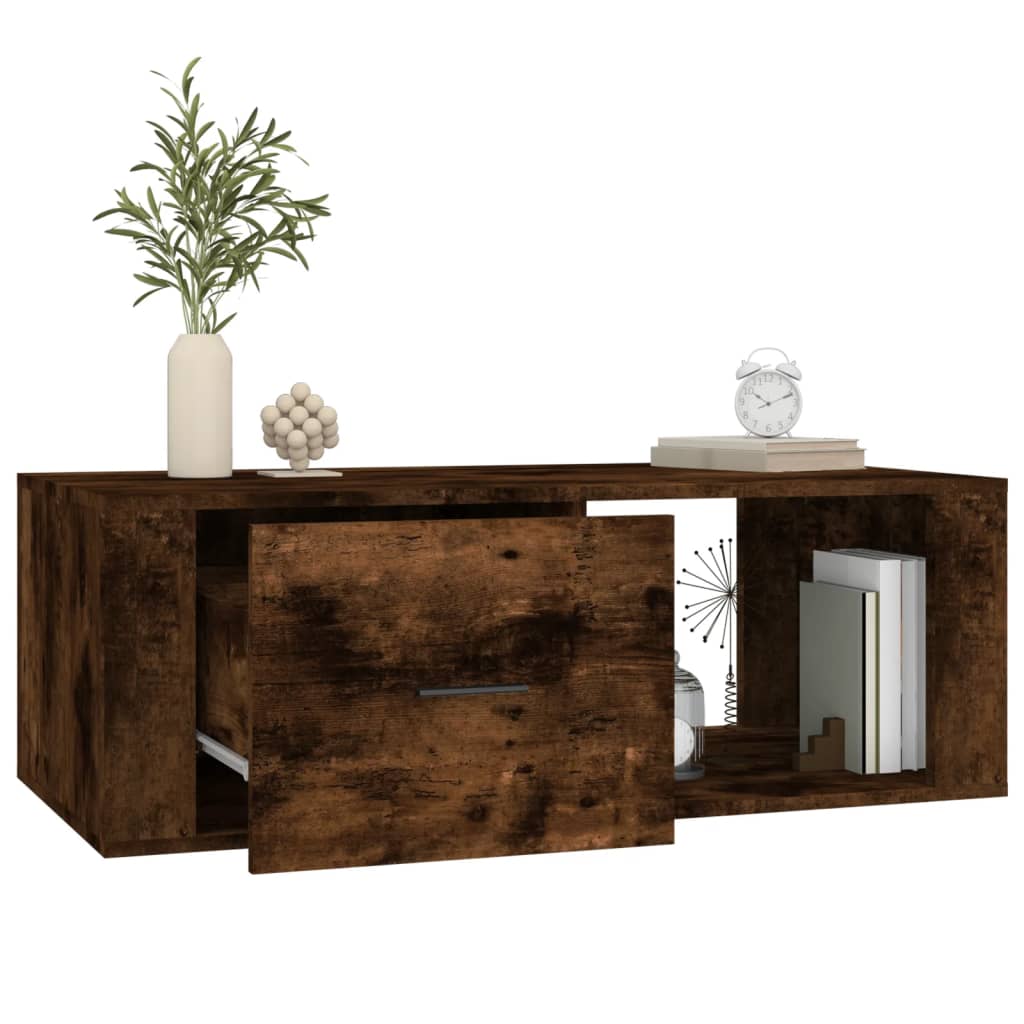 Salontafel 100x50,5x35 cm bewerkt hout gerookt eikenkleurig is nu te koop bij PeponiXL, paradijselijk wonen!