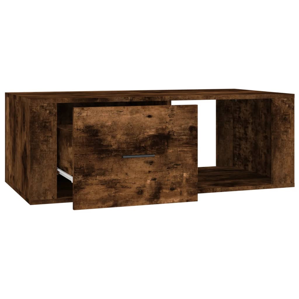 Salontafel 100x50,5x35 cm bewerkt hout gerookt eikenkleurig is nu te koop bij PeponiXL, paradijselijk wonen!