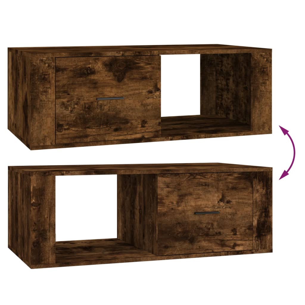 Salontafel 100x50,5x35 cm bewerkt hout gerookt eikenkleurig is nu te koop bij PeponiXL, paradijselijk wonen!