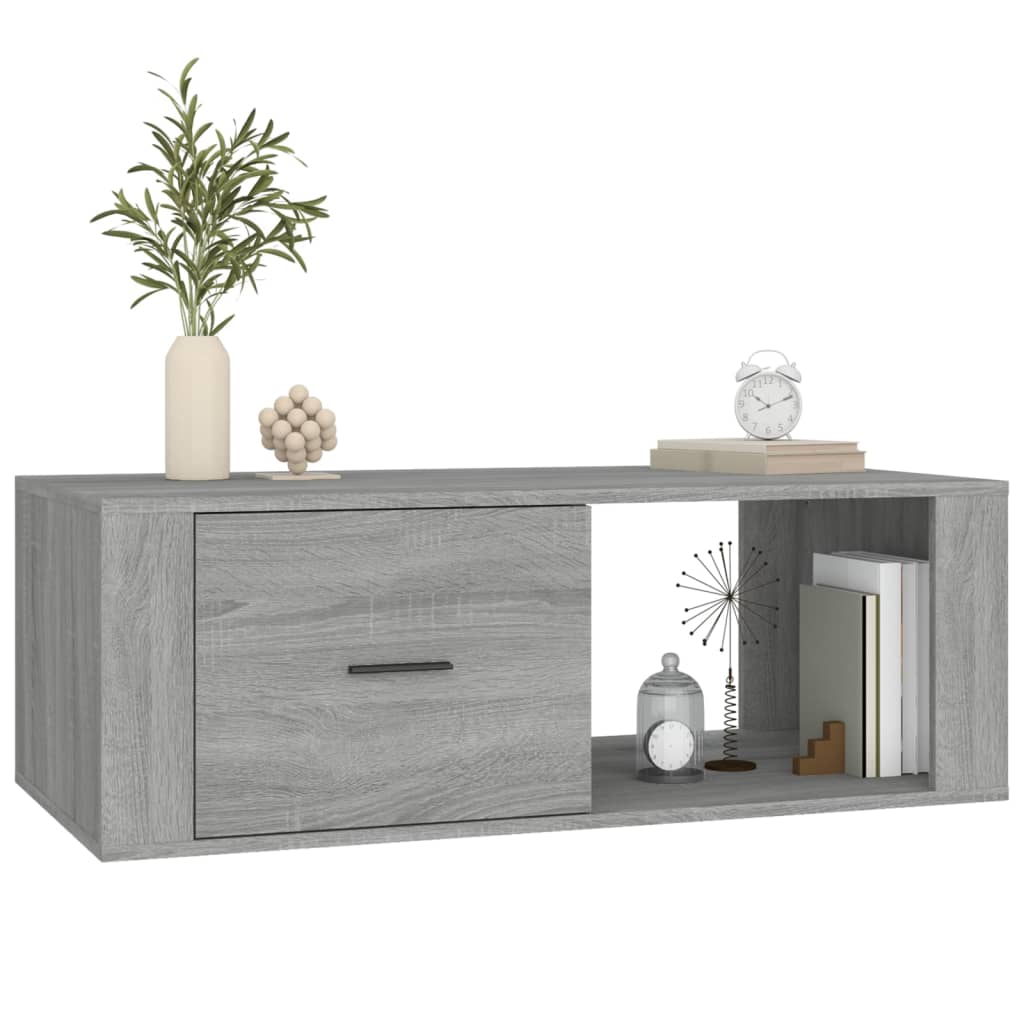 Salontafel 100x50,5x35 cm bewerkt hout grijs sonoma eikenkleur is nu te koop bij PeponiXL, paradijselijk wonen!