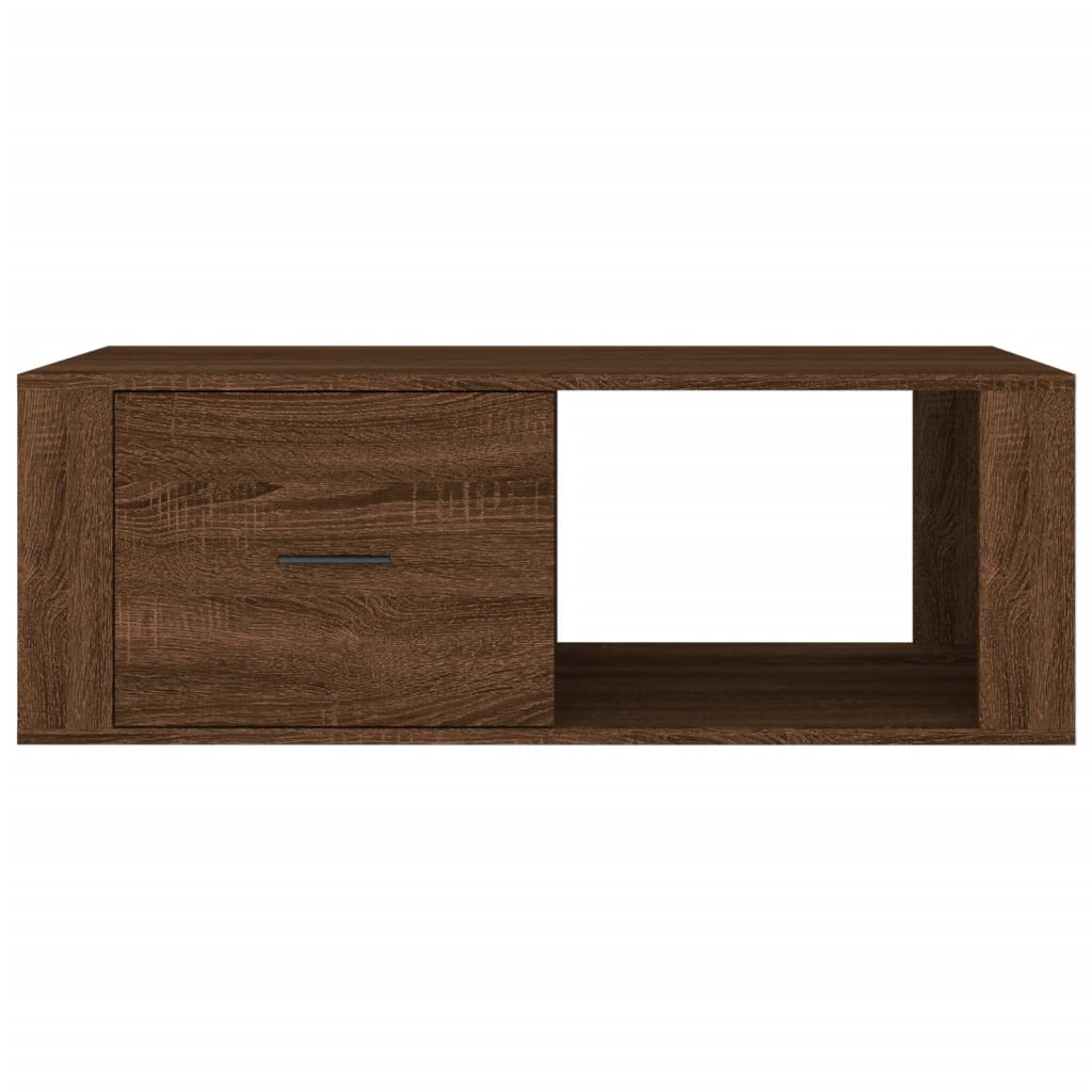 Salontafel 100x50,5x35 cm bewerkt hout bruin eikenkleur is nu te koop bij PeponiXL, paradijselijk wonen!