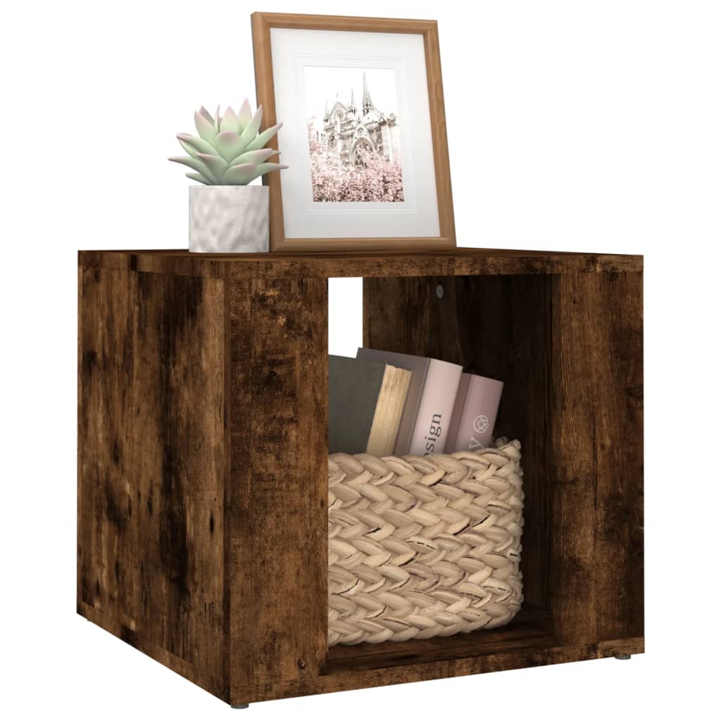 Nachtkastje 41x40x36 cm bewerkt hout gerookt eikenkleurig is nu te koop bij PeponiXL, paradijselijk wonen!