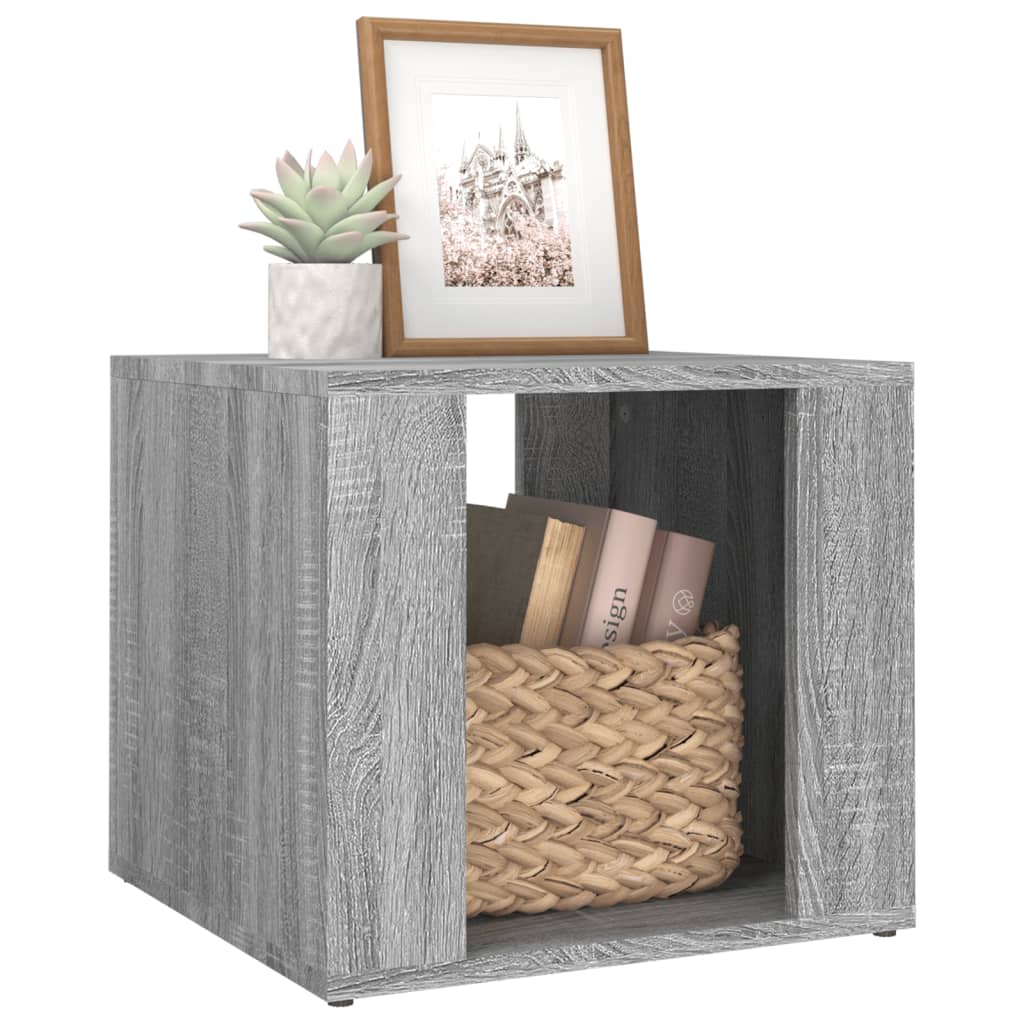 Nachtkastje 41x40x36 cm bewerkt hout grijs sonoma eikenkleur is nu te koop bij PeponiXL, paradijselijk wonen!