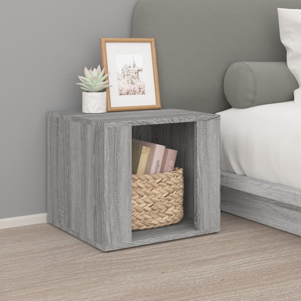 Nachtkastje 41x40x36 cm bewerkt hout grijs sonoma eikenkleur is nu te koop bij PeponiXL, paradijselijk wonen!