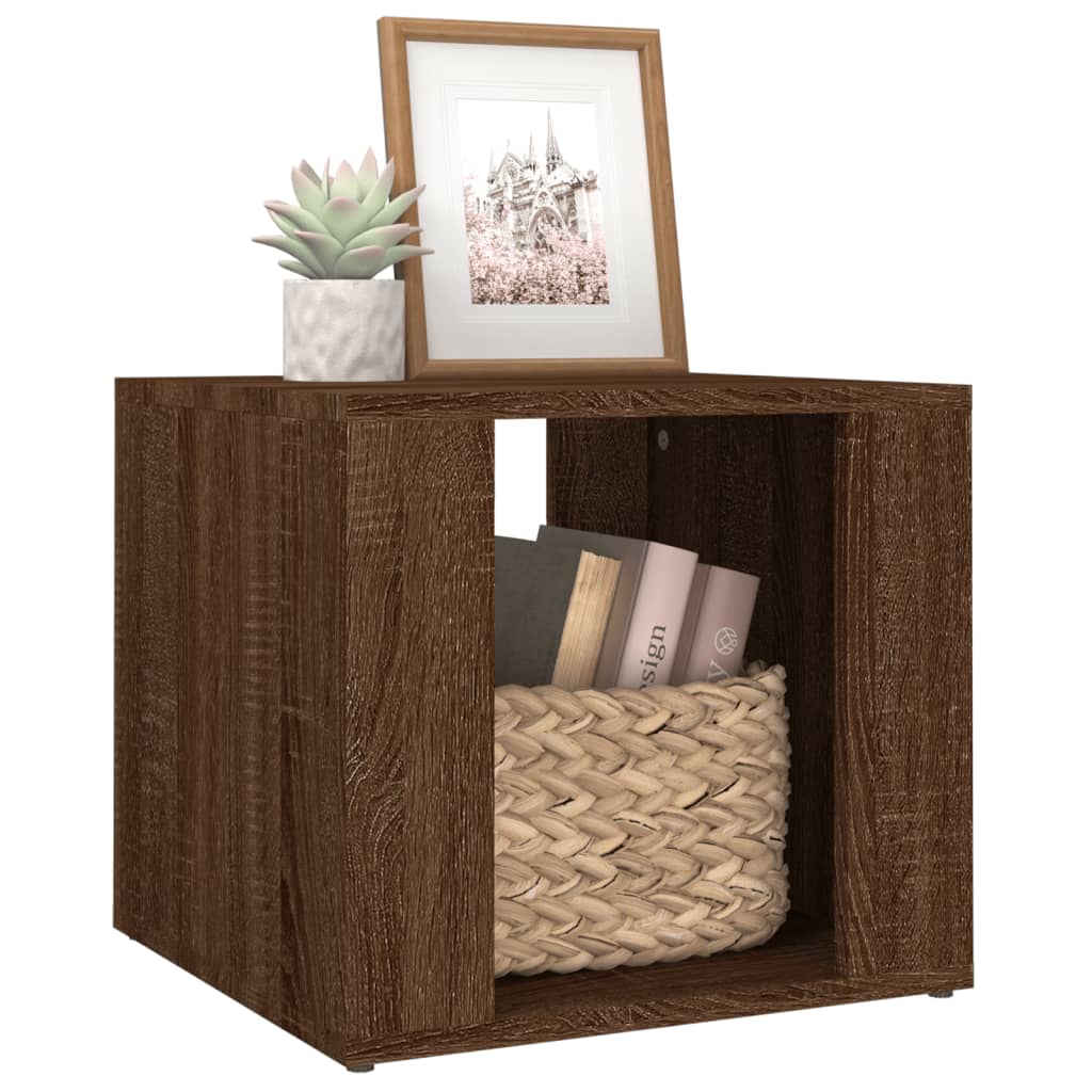 Nachtkastje 41x40x36 cm bewerkt hout bruin eikenkleur is nu te koop bij PeponiXL, paradijselijk wonen!