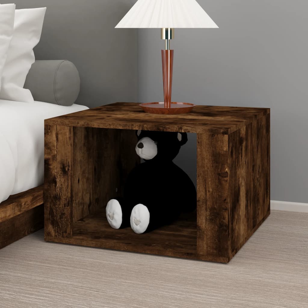 Nachtkastje 57x55x36 cm bewerkt hout gerookt eikenkleurig is nu te koop bij PeponiXL, paradijselijk wonen!