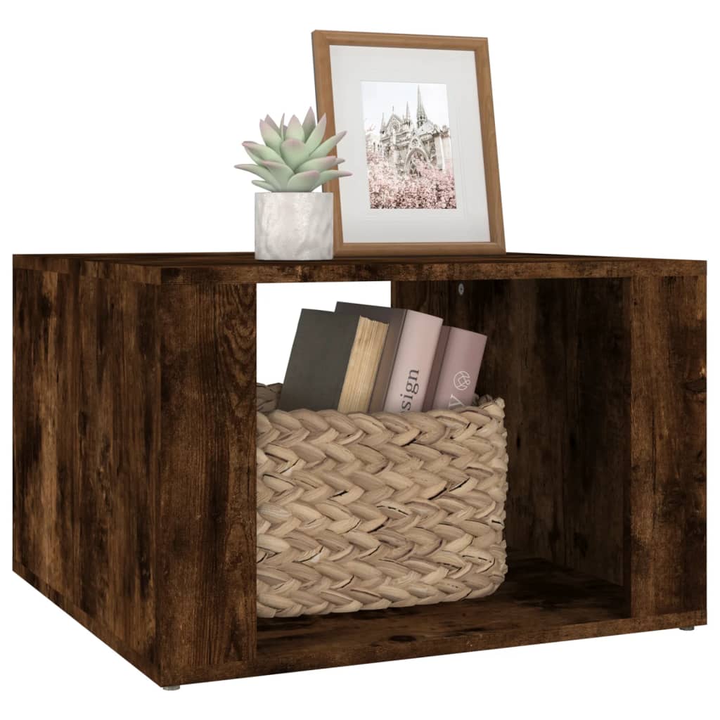 Nachtkastje 57x55x36 cm bewerkt hout gerookt eikenkleurig is nu te koop bij PeponiXL, paradijselijk wonen!