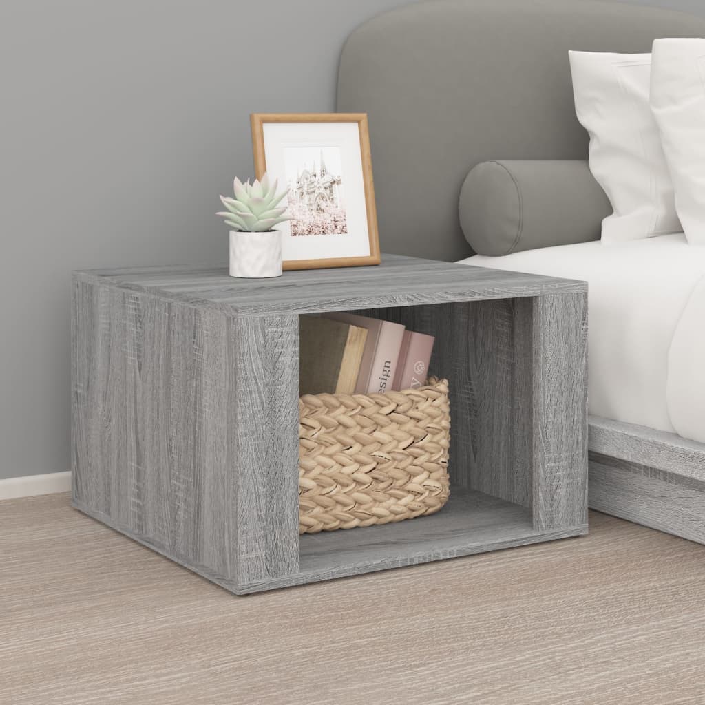 Nachtkastje 57x55x36 cm bewerkt hout grijs sonoma eikenkleurig is nu te koop bij PeponiXL, paradijselijk wonen!