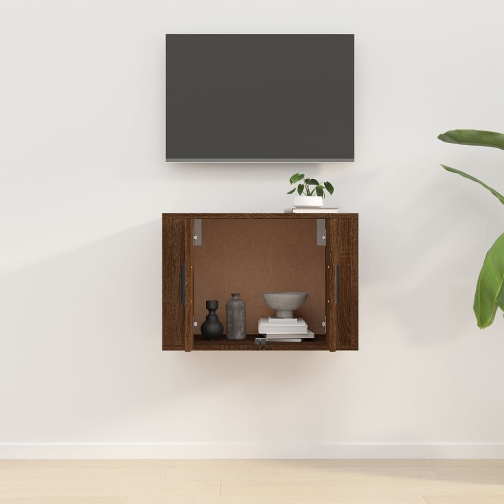 Tv-wandmeubel 57x34,5x40 cm bruin eikenkleur is nu te koop bij PeponiXL, paradijselijk wonen!
