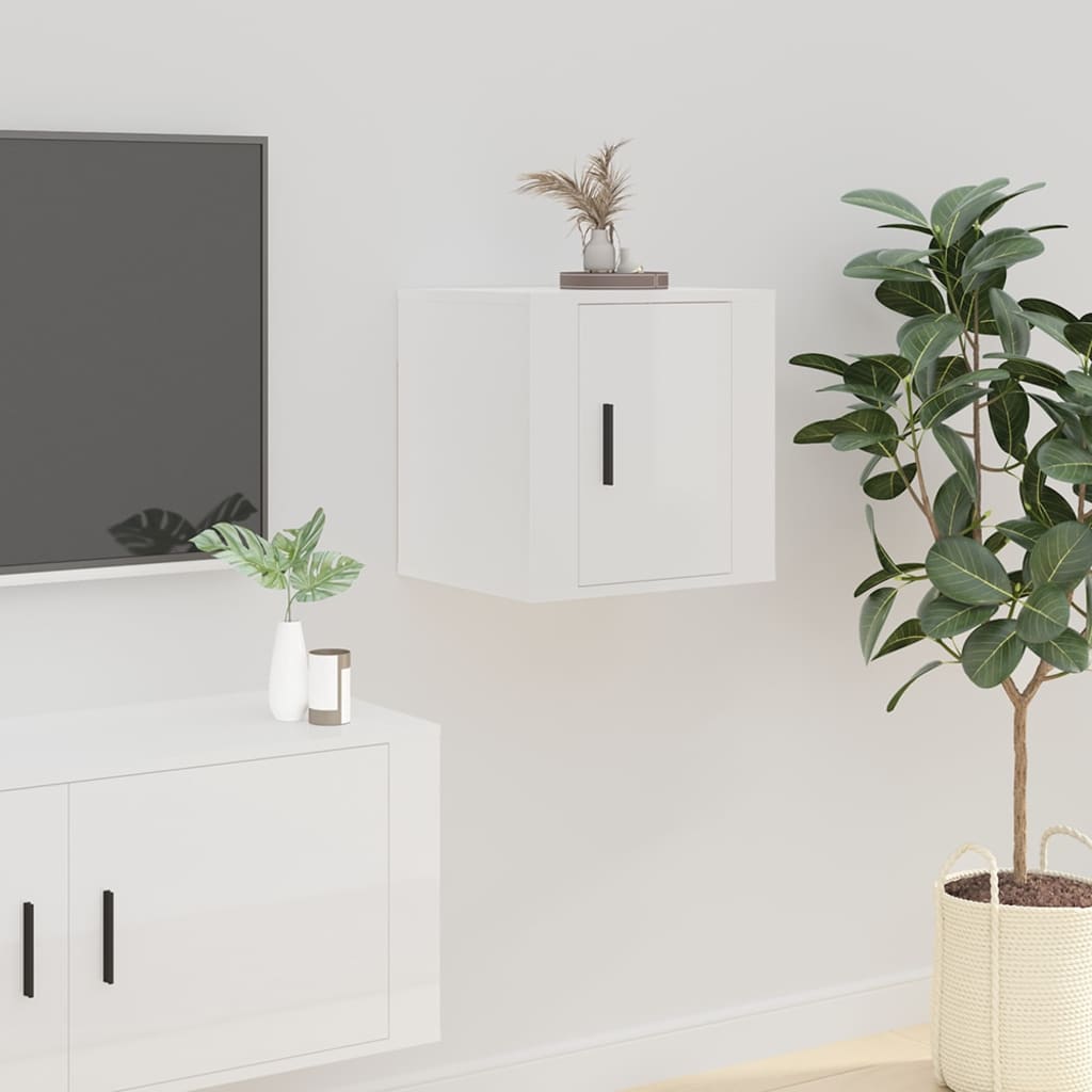 Tv-wandmeubels 2 st 40x34,5x40 cm hoogglans wit is nu te koop bij PeponiXL, paradijselijk wonen!