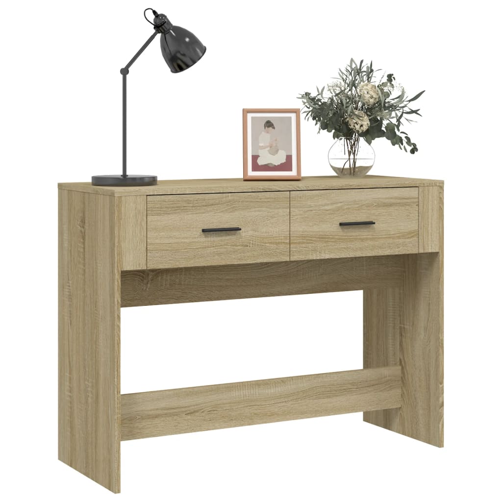 Wandtafel 100x39x75 cm bewerkt hout sonoma eikenkleurig is nu te koop bij PeponiXL, paradijselijk wonen!