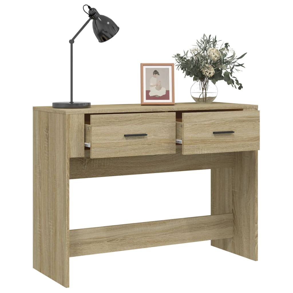 Wandtafel 100x39x75 cm bewerkt hout sonoma eikenkleurig is nu te koop bij PeponiXL, paradijselijk wonen!
