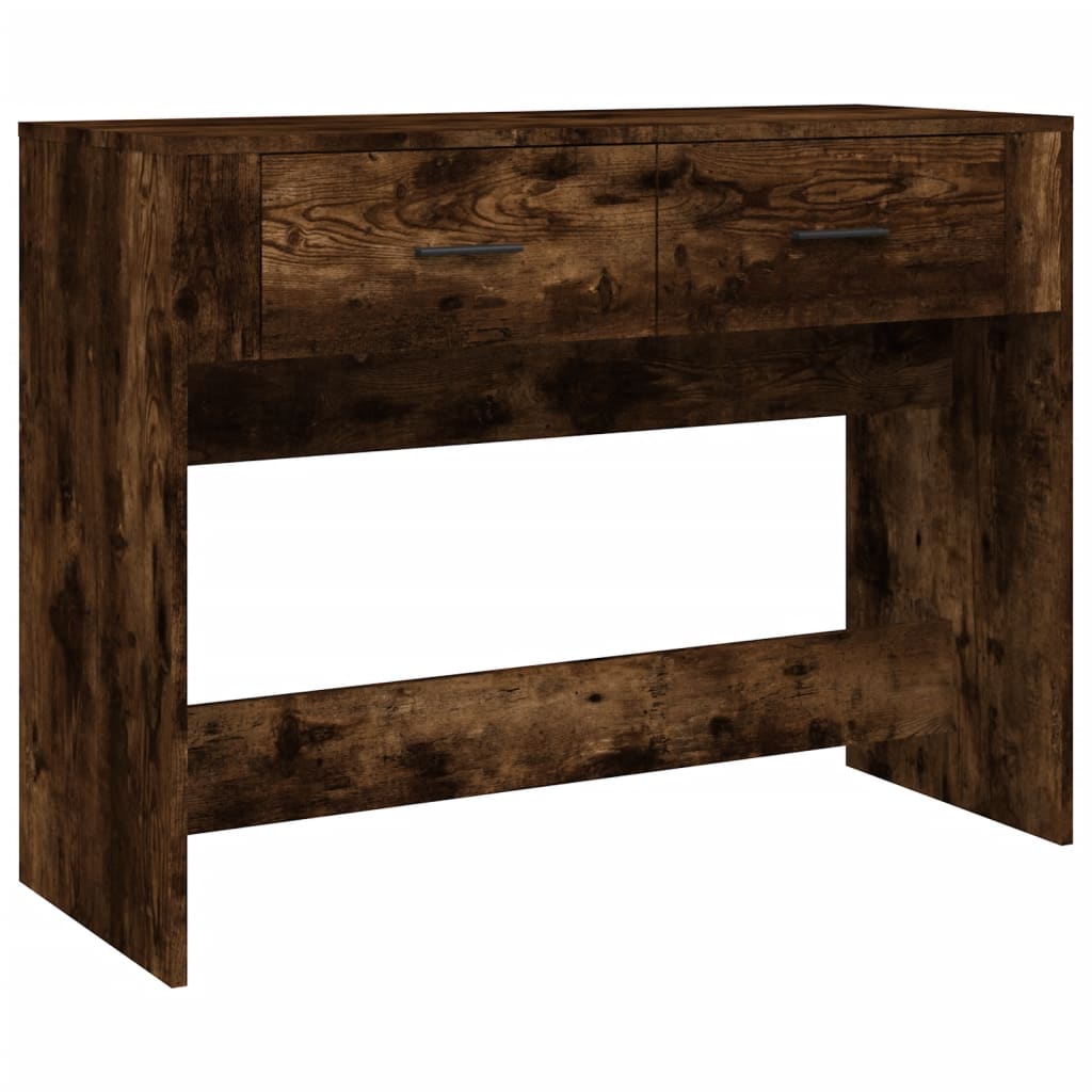 Wandtafel 100x39x75 cm bewerkt hout gerookt eikenkleurig is nu te koop bij PeponiXL, paradijselijk wonen!