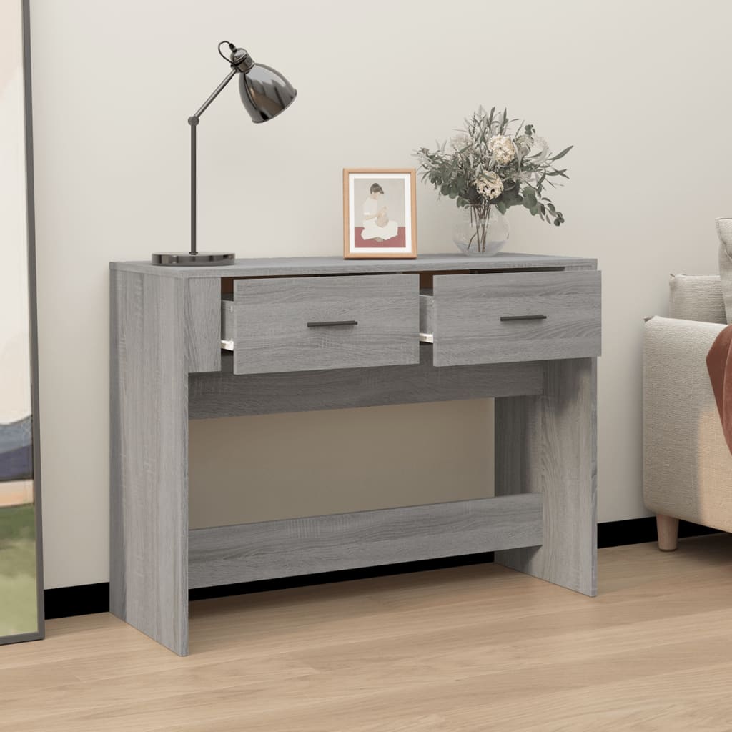 Wandtafel 100x39x75 cm bewerkt hout grijs sonoma eikenkleurig is nu te koop bij PeponiXL, paradijselijk wonen!