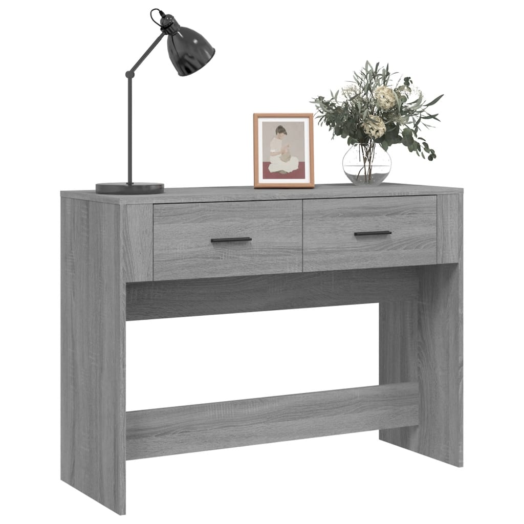 Wandtafel 100x39x75 cm bewerkt hout grijs sonoma eikenkleurig is nu te koop bij PeponiXL, paradijselijk wonen!