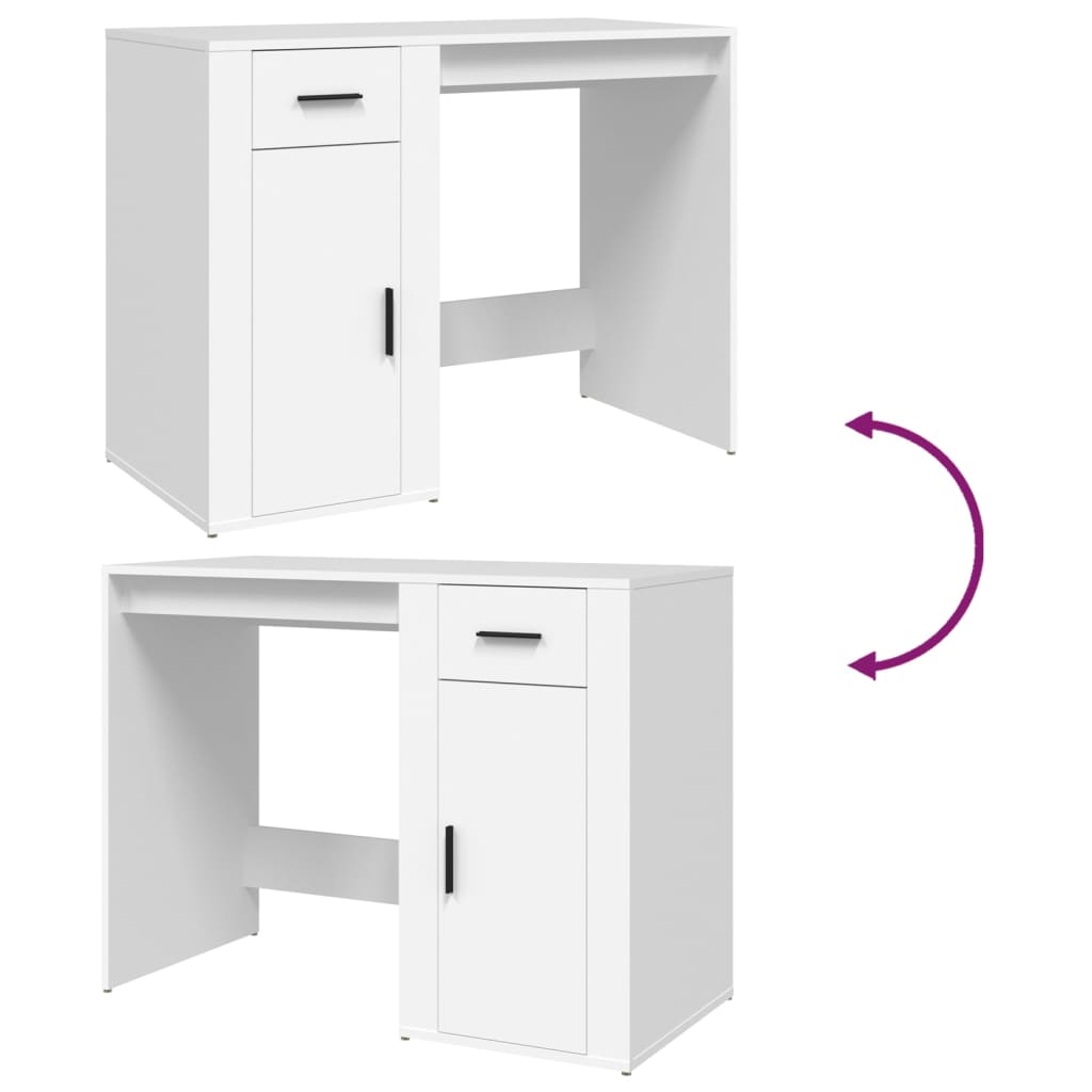 Bureau 100x49x75 cm bewerkt hout wit is nu te koop bij PeponiXL, paradijselijk wonen!