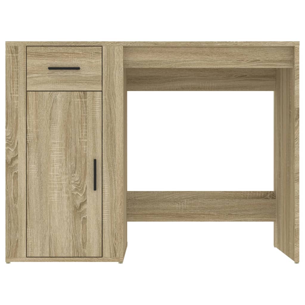 Bureau 100x49x75 cm bewerkt hout sonoma eikenkleurig is nu te koop bij PeponiXL, paradijselijk wonen!