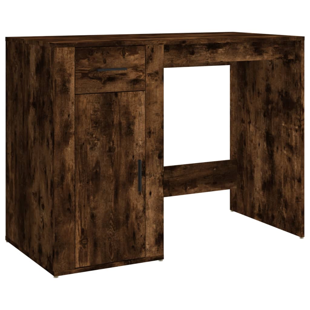 Bureau 100x49x75 cm bewerkt hout gerookt eikenkleurig is nu te koop bij PeponiXL, paradijselijk wonen!