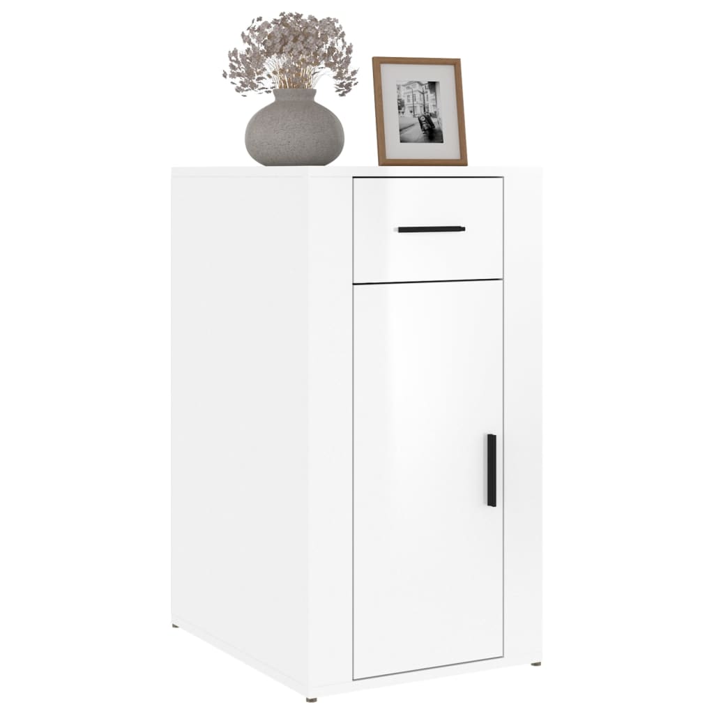 Bureaukastje 40x49x75 cm bewerkt hout hoogglans wit is nu te koop bij PeponiXL, paradijselijk wonen!