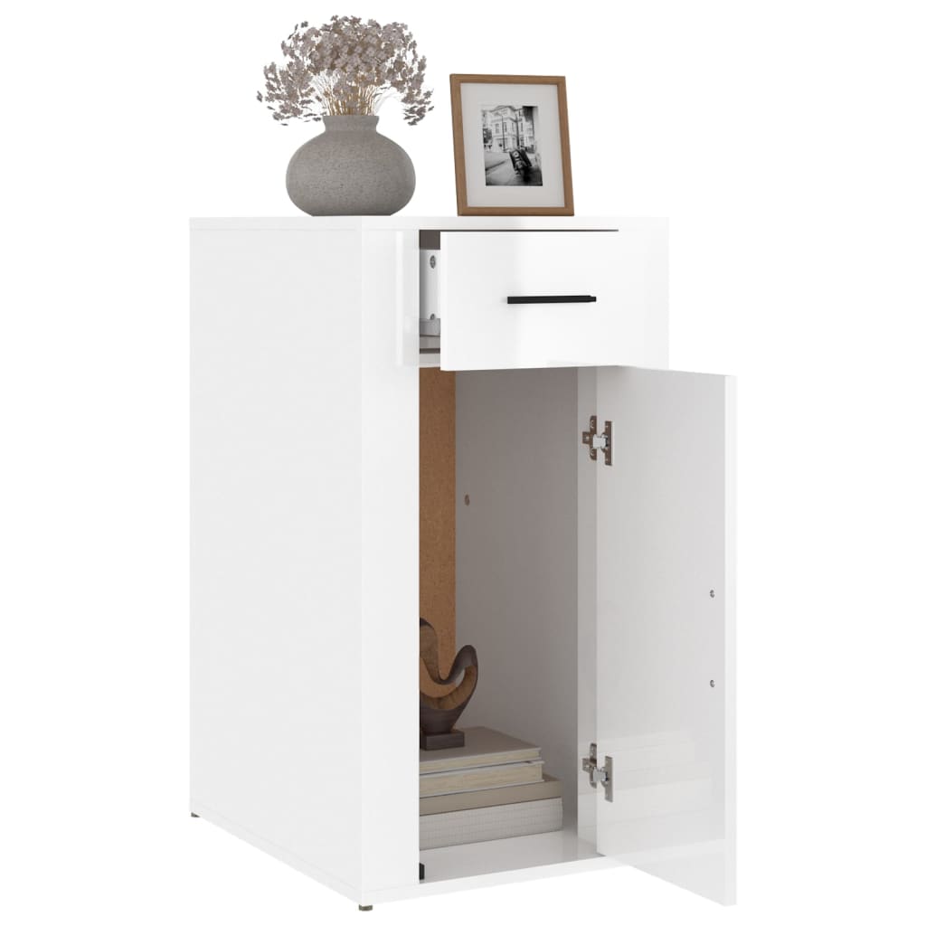 Bureaukastje 40x49x75 cm bewerkt hout hoogglans wit is nu te koop bij PeponiXL, paradijselijk wonen!