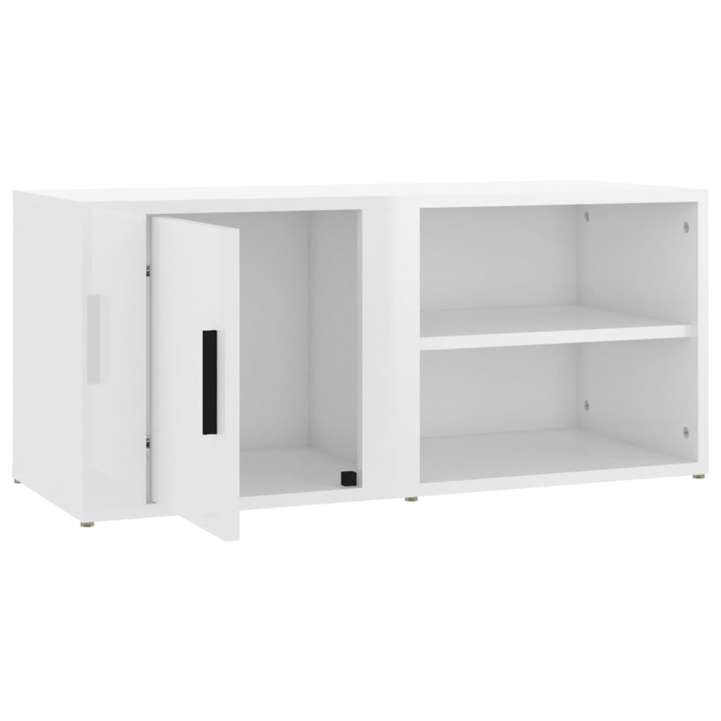 Tv-meubels 2 st 80x31,5x36 cm bewerkt hout hoogglans wit is nu te koop bij PeponiXL, paradijselijk wonen!
