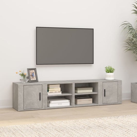 Tv-meubels 2 st 80x31,5x36 cm bewerkt hout betongrijs is nu te koop bij PeponiXL, paradijselijk wonen!