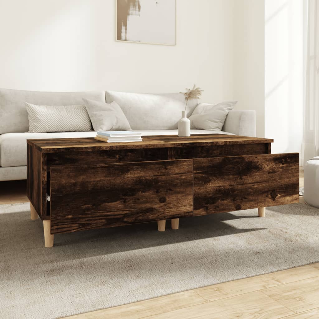 Bijzettafels 2 st 50x46x35 cm bewerkt hout gerookt eikenkleurig is nu te koop bij PeponiXL, paradijselijk wonen!