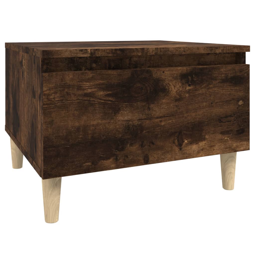 Bijzettafels 2 st 50x46x35 cm bewerkt hout gerookt eikenkleurig is nu te koop bij PeponiXL, paradijselijk wonen!