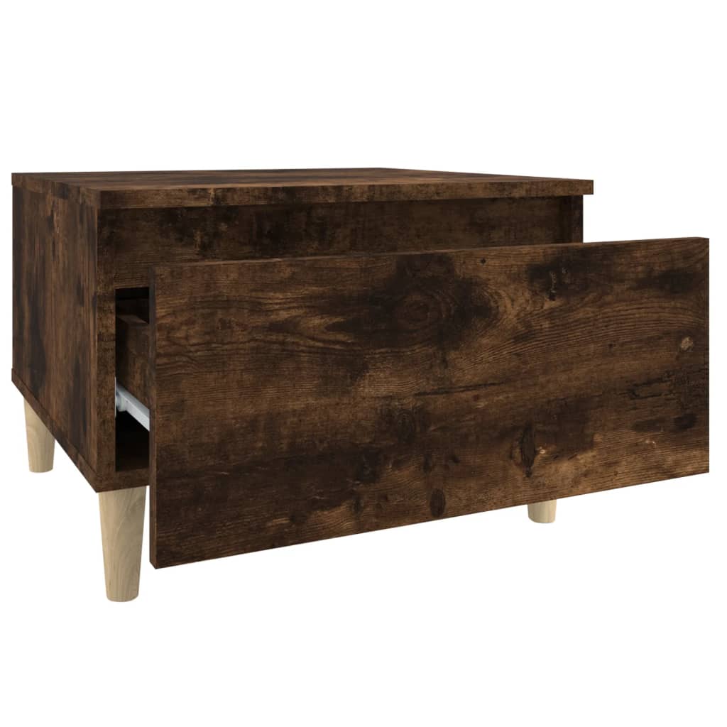 Bijzettafels 2 st 50x46x35 cm bewerkt hout gerookt eikenkleurig is nu te koop bij PeponiXL, paradijselijk wonen!