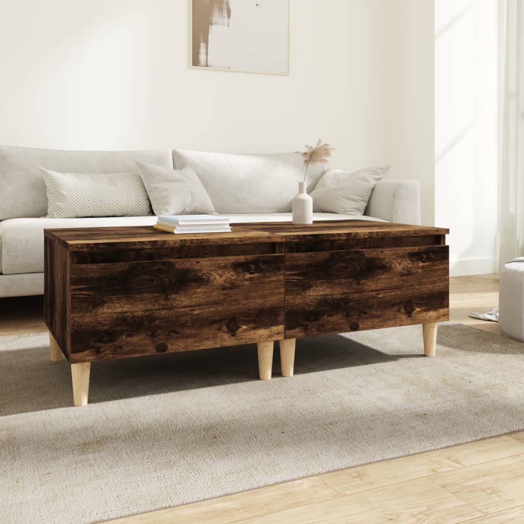 Bijzettafels 2 st 50x46x35 cm bewerkt hout gerookt eikenkleurig is nu te koop bij PeponiXL, paradijselijk wonen!