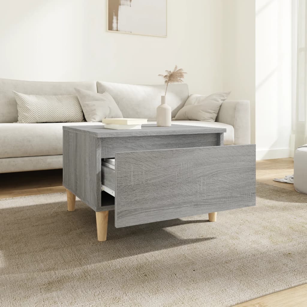 Bijzettafel 50x46x35 cm bewerkt hout grijs sonoma eikenkleurig is nu te koop bij PeponiXL, paradijselijk wonen!