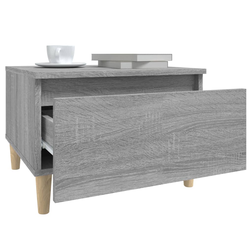Bijzettafel 50x46x35 cm bewerkt hout grijs sonoma eikenkleurig is nu te koop bij PeponiXL, paradijselijk wonen!