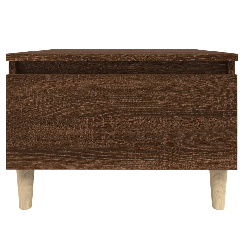 Bijzettafel 50x46x35 cm bewerkt hout bruin eikenkleur is nu te koop bij PeponiXL, paradijselijk wonen!