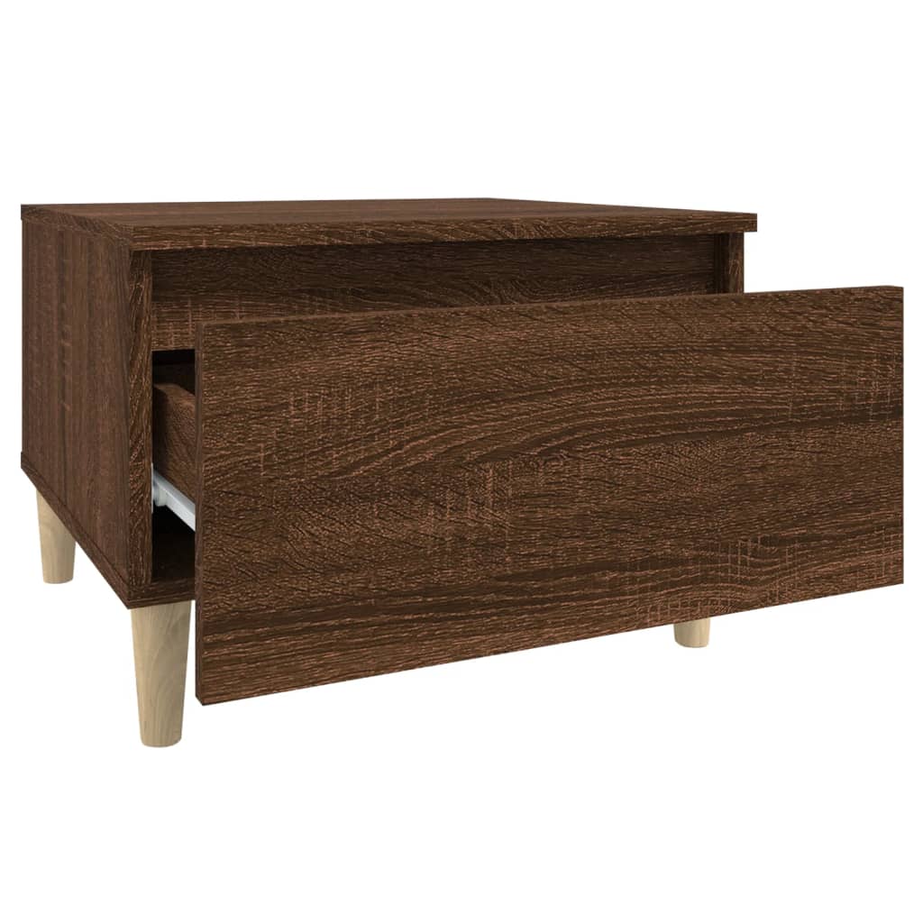 Bijzettafels 2 st 50x46x35 cm bewerkt hout bruin eikenkleur is nu te koop bij PeponiXL, paradijselijk wonen!
