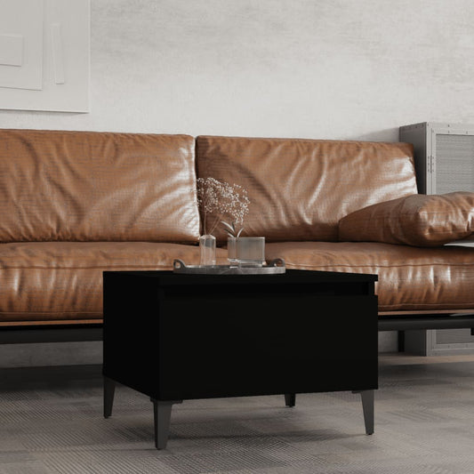 Bijzettafel 50x46x35 cm bewerkt hout zwart is nu te koop bij PeponiXL, paradijselijk wonen!