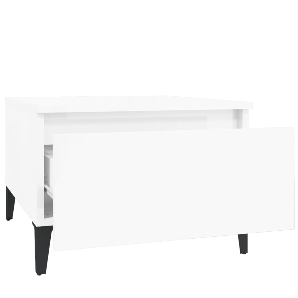 Bijzettafels 2 st 50x46x35 cm bewerkt hout hoogglans wit is nu te koop bij PeponiXL, paradijselijk wonen!