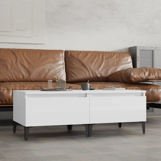 Bijzettafels 2 st 50x46x35 cm bewerkt hout hoogglans wit is nu te koop bij PeponiXL, paradijselijk wonen!