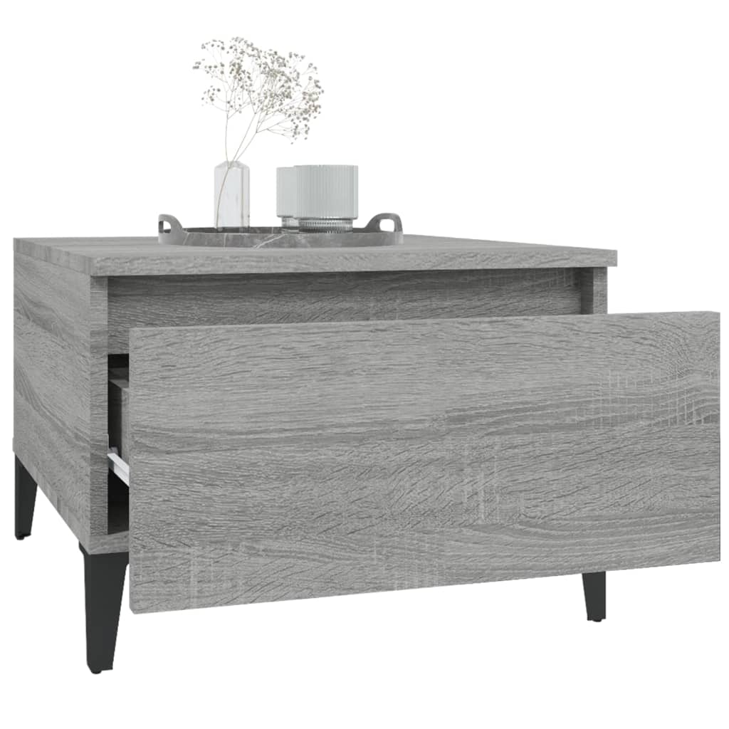 Bijzettafels 2 st 50x46x35 cm bewerkt hout grijs sonoma eiken is nu te koop bij PeponiXL, paradijselijk wonen!