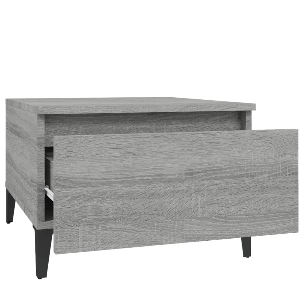 Bijzettafels 2 st 50x46x35 cm bewerkt hout grijs sonoma eiken is nu te koop bij PeponiXL, paradijselijk wonen!
