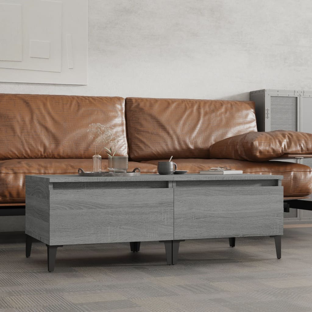 Bijzettafels 2 st 50x46x35 cm bewerkt hout grijs sonoma eiken is nu te koop bij PeponiXL, paradijselijk wonen!