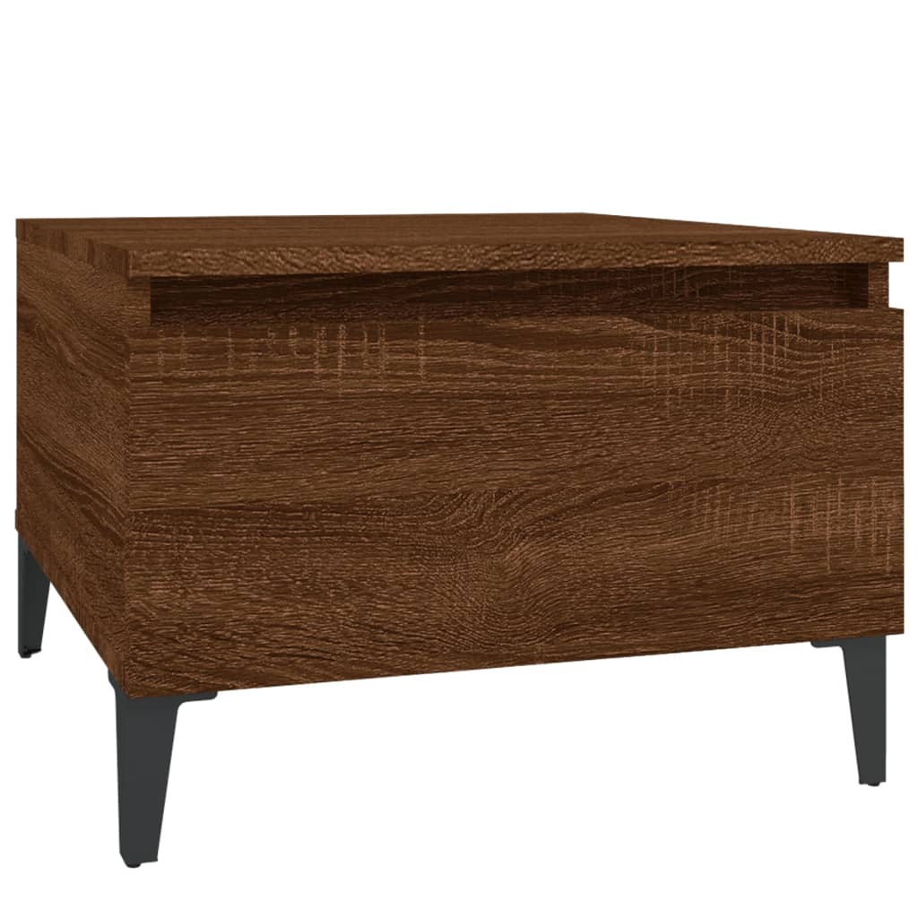 Bijzettafel 50x46x35 cm bewerkt hout bruin eikenkleur is nu te koop bij PeponiXL, paradijselijk wonen!