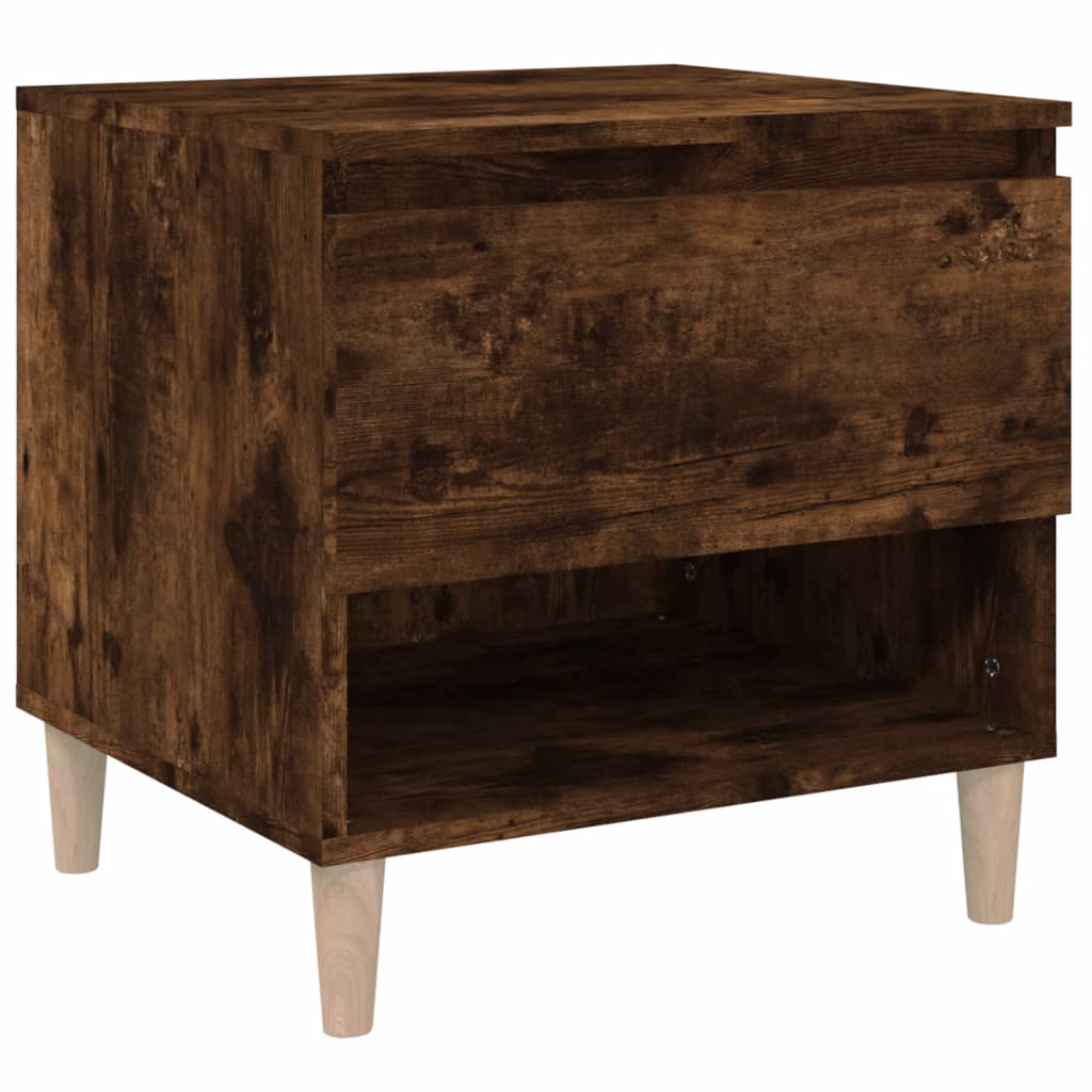 Nachtkastje 50x46x50 cm bewerkt hout gerookt eikenkleurig is nu te koop bij PeponiXL, paradijselijk wonen!