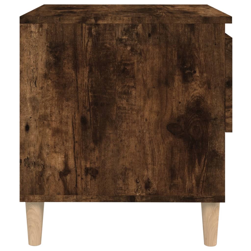 Nachtkastje 50x46x50 cm bewerkt hout gerookt eikenkleurig is nu te koop bij PeponiXL, paradijselijk wonen!