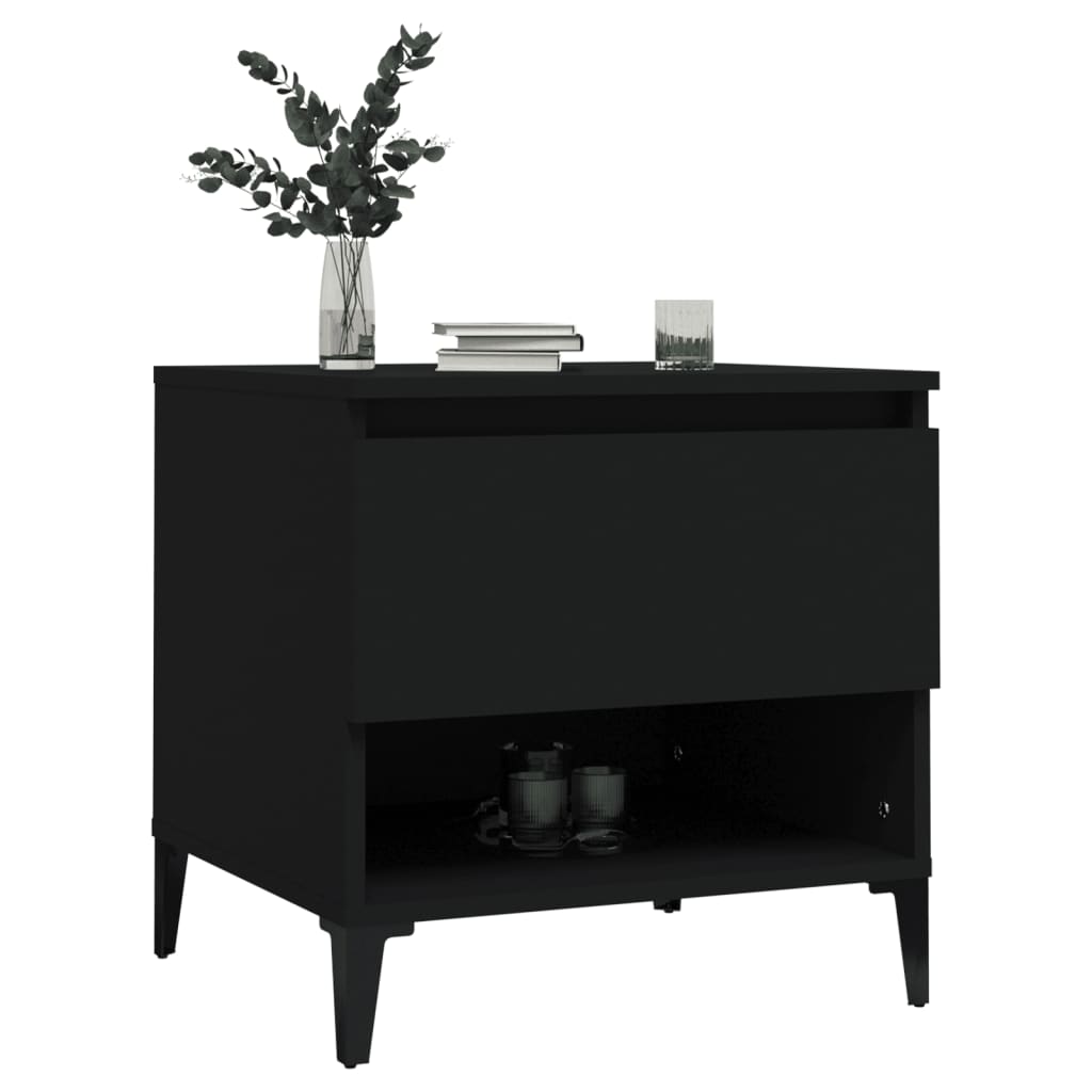 Bijzettafel 50x46x50 cm bewerkt hout zwart is nu te koop bij PeponiXL, paradijselijk wonen!